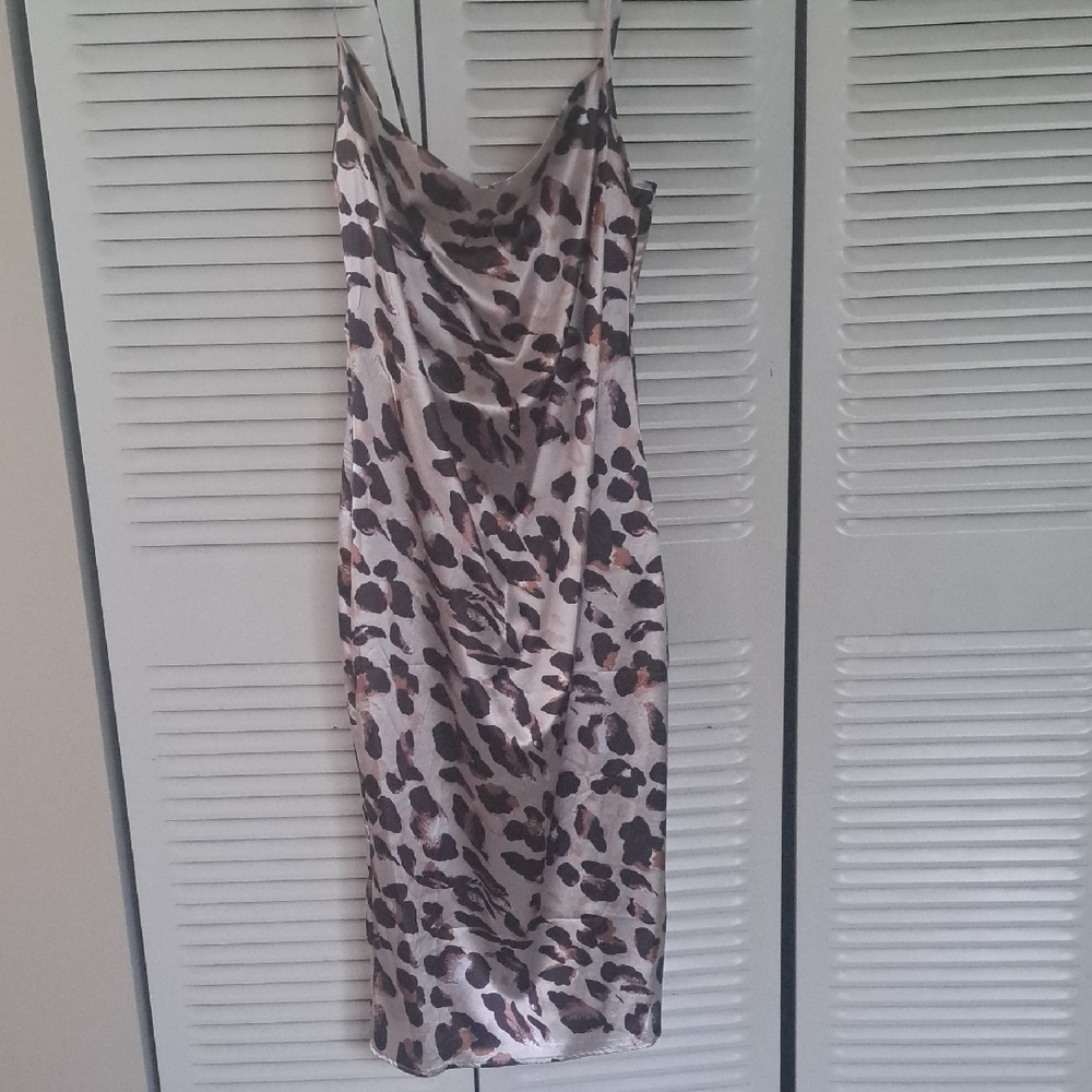 Buy One Dress Get Another Free Leopard Print Slip Dress - Neutral Tones